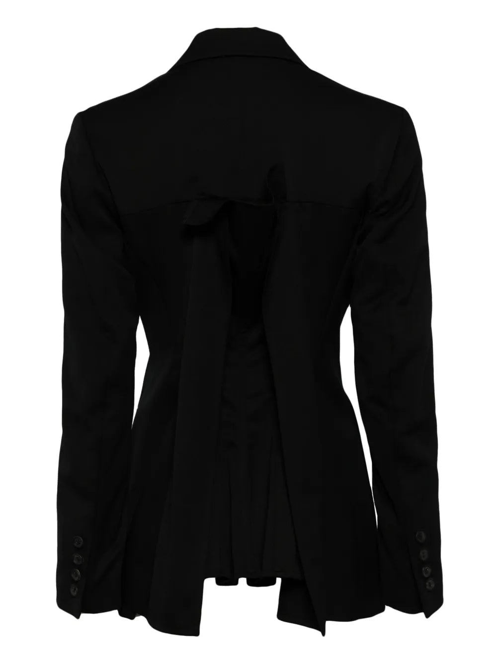 Pleat-Detail Double-Breasted Blazer