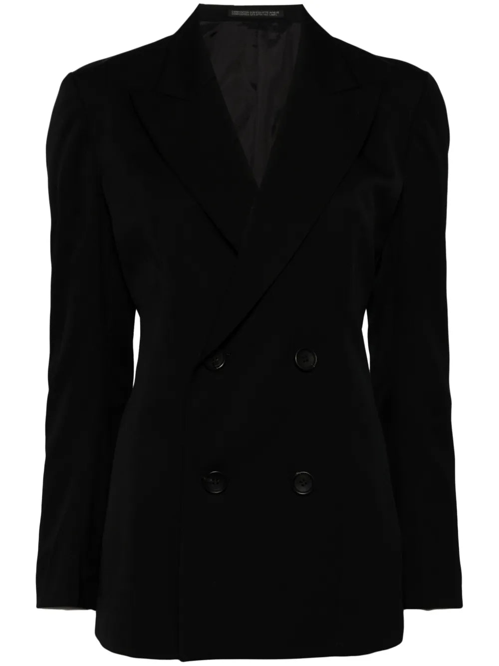 Pleat-Detail Double-Breasted Blazer