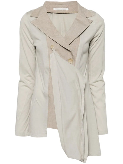 Notched-Lapels Asymmetric Blazer