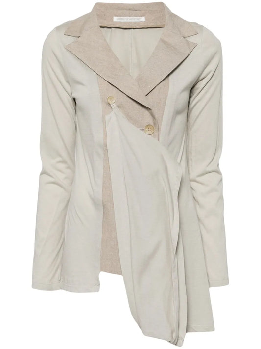 Notched-Lapels Asymmetric Blazer