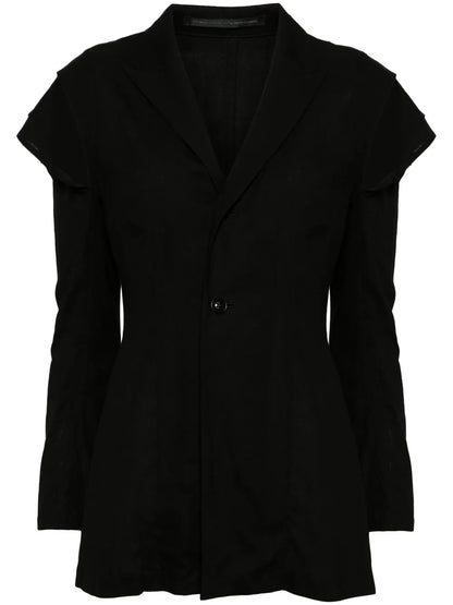 Layered-Sleeve Single-Breasted Blazer