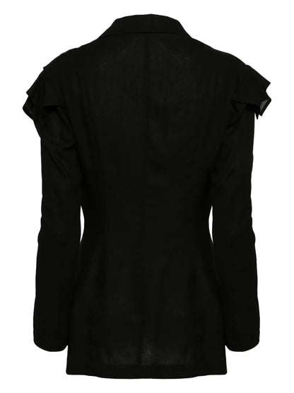 Layered-Sleeve Single-Breasted Blazer