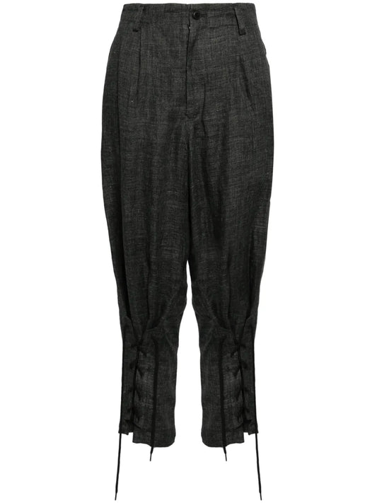 Tapered-Leg Linen Trousers