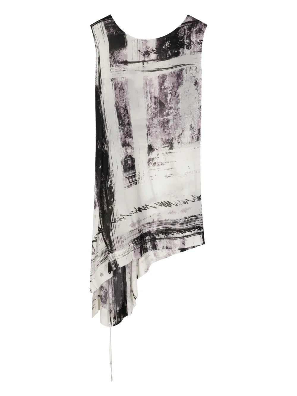 Abstract-Print Asymmetric Tank Top