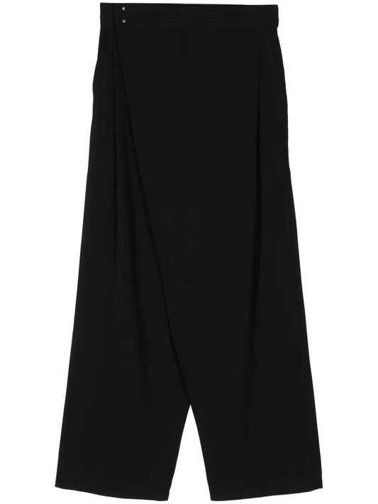 Draped Straight-Leg Trousers
