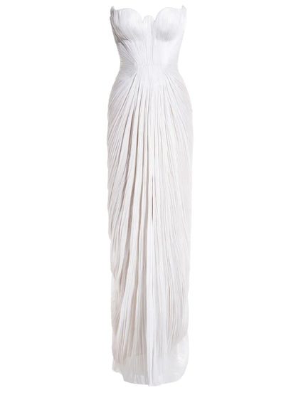 Strapeless Pleated Gown
