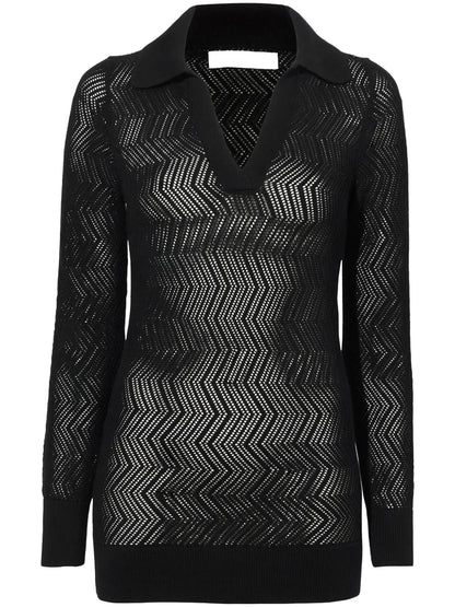 Agnes Zig-Zag Pointelle Knitted Jumper