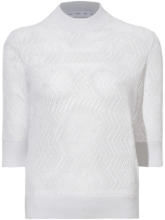 Nicola Pointelle-Knit Cotton Top