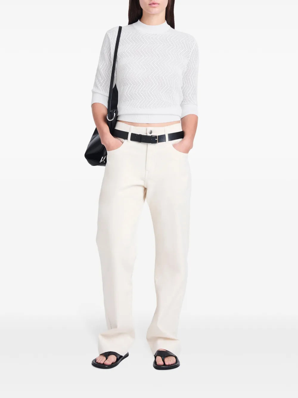 Nicola Pointelle-Knit Cotton Top
