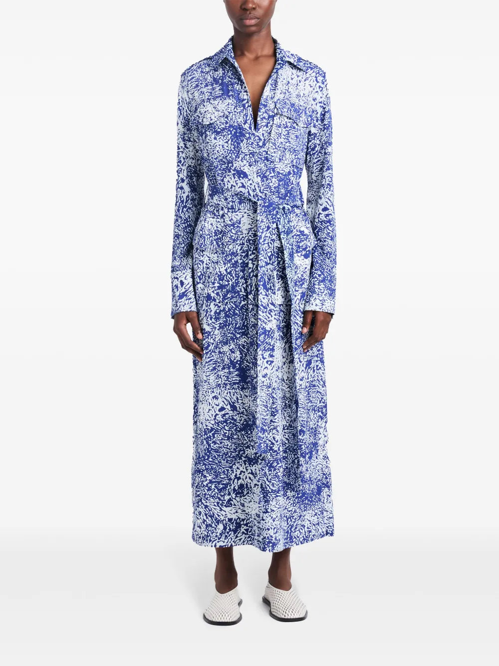 Abstract-Print Crepe Maxi Dress