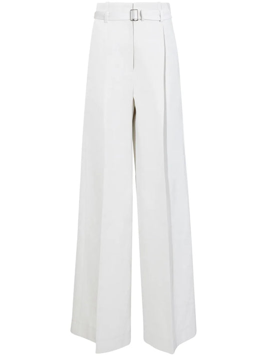 Dana High-Waist Cotton-Linen Trousers