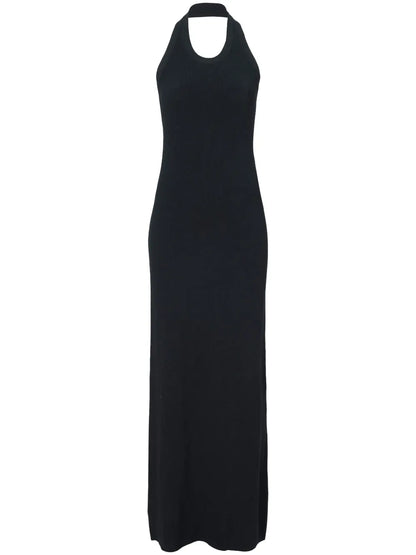 Ribbed-Knit Halterneck Dress