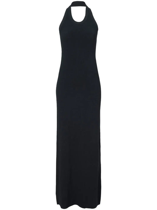 Ribbed-Knit Halterneck Dress