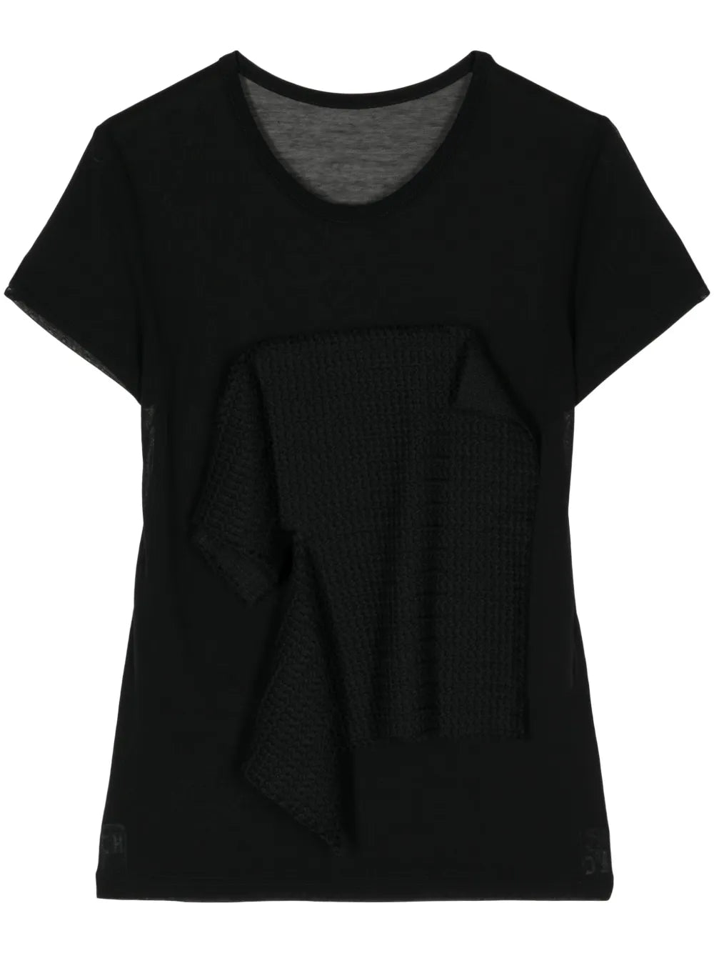 Draped-Panel Cotton T-Shirt