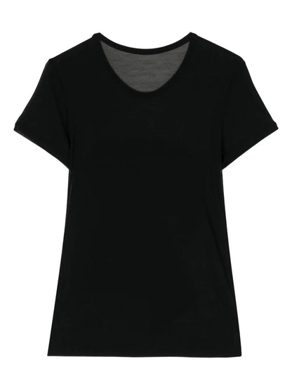 Draped-Panel Cotton T-Shirt