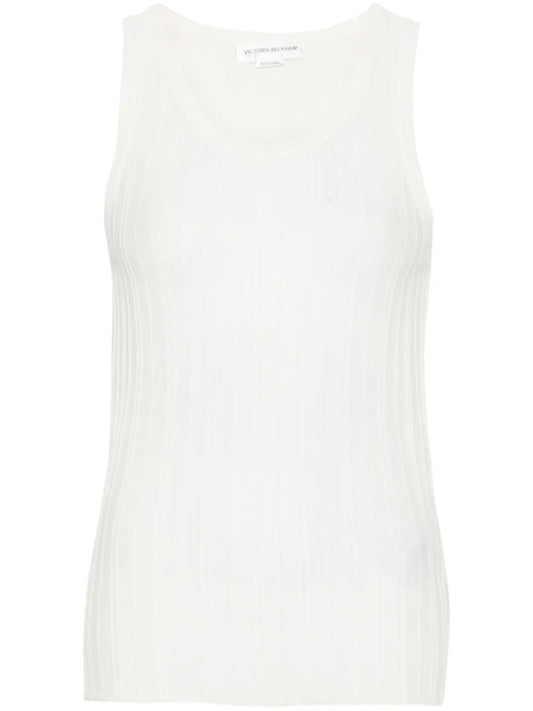 Striped Fine-Knit Tank Top