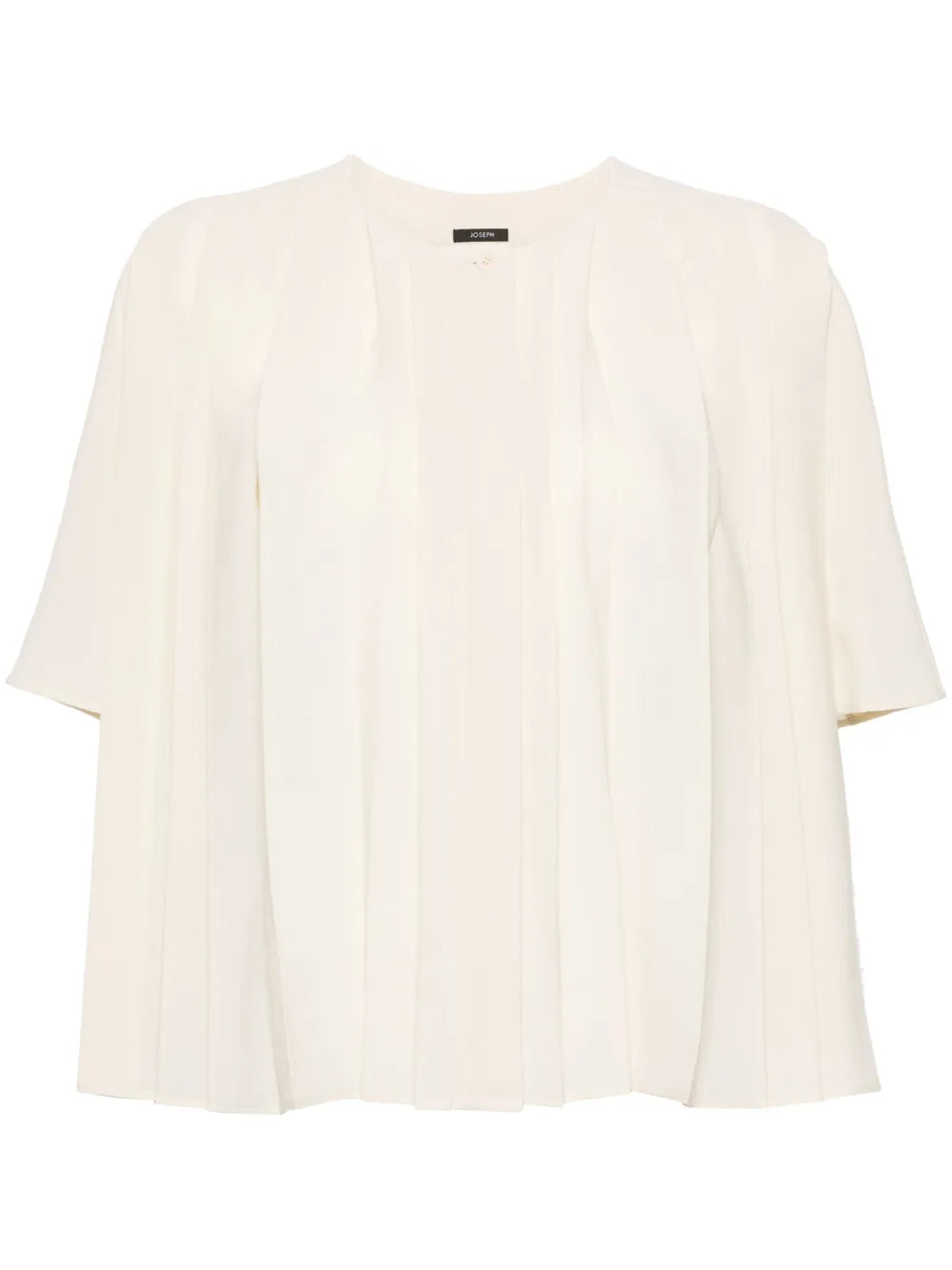 Bouloi Collarless Pleated Blouse