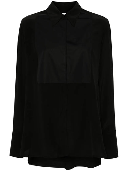 Panel-Detail Silk Shirt