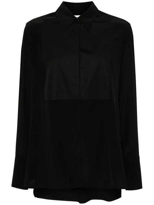 Panel-Detail Silk Shirt