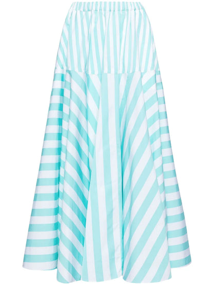 Striped Cotton Maxi Skirt