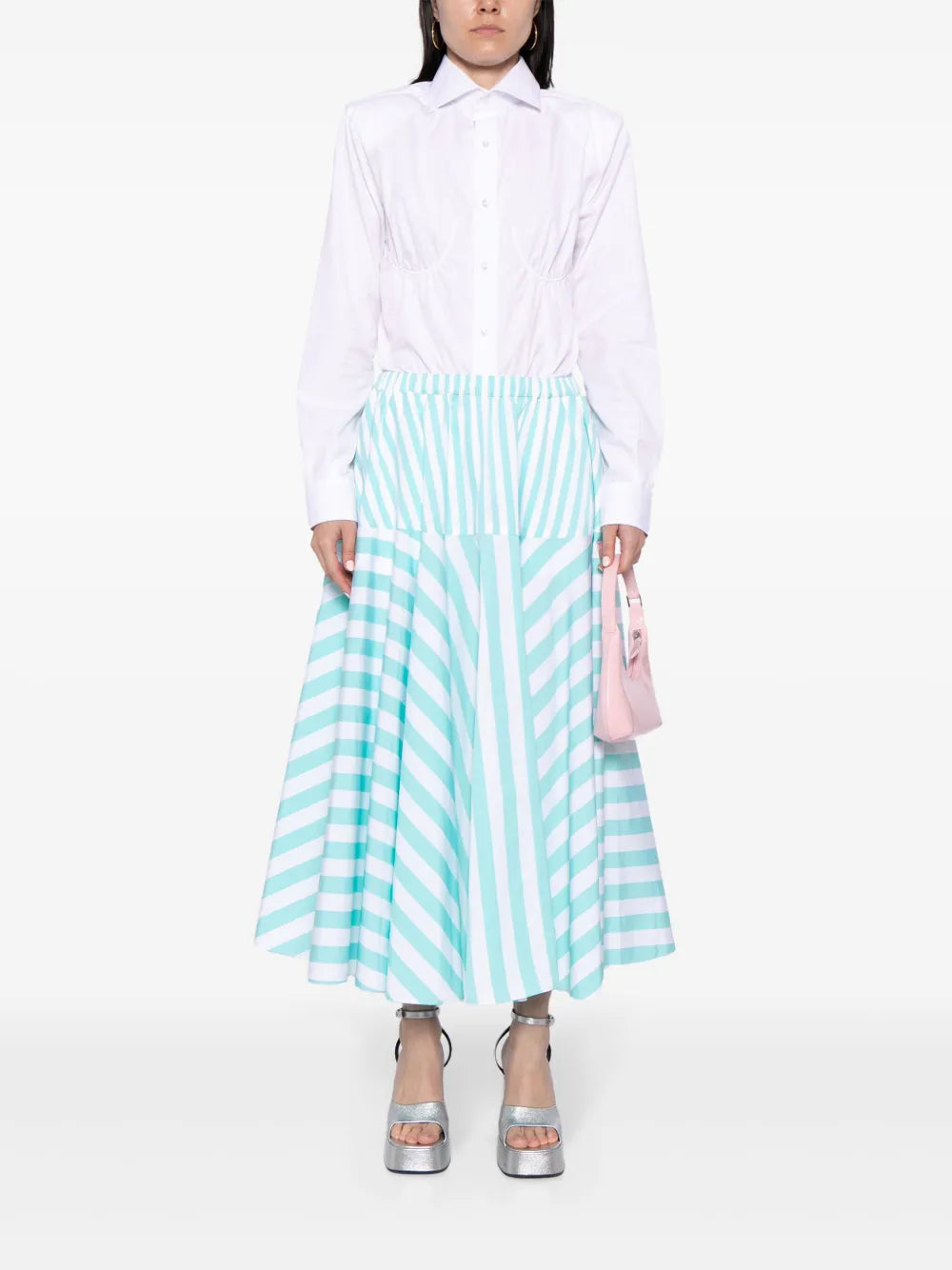 Striped Cotton Maxi Skirt