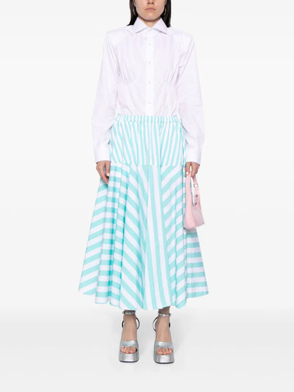 Striped Cotton Maxi Skirt