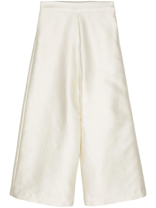 Satin-Finish Palazzo Trousers