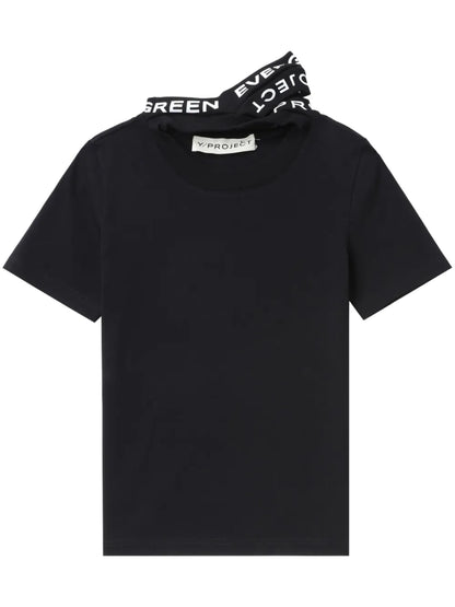 Logo-Print Triple-Collar T-Shirt