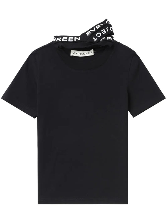 Logo-Print Triple-Collar T-Shirt