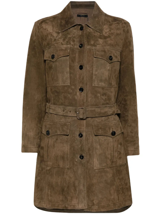 Suede Leather Coat