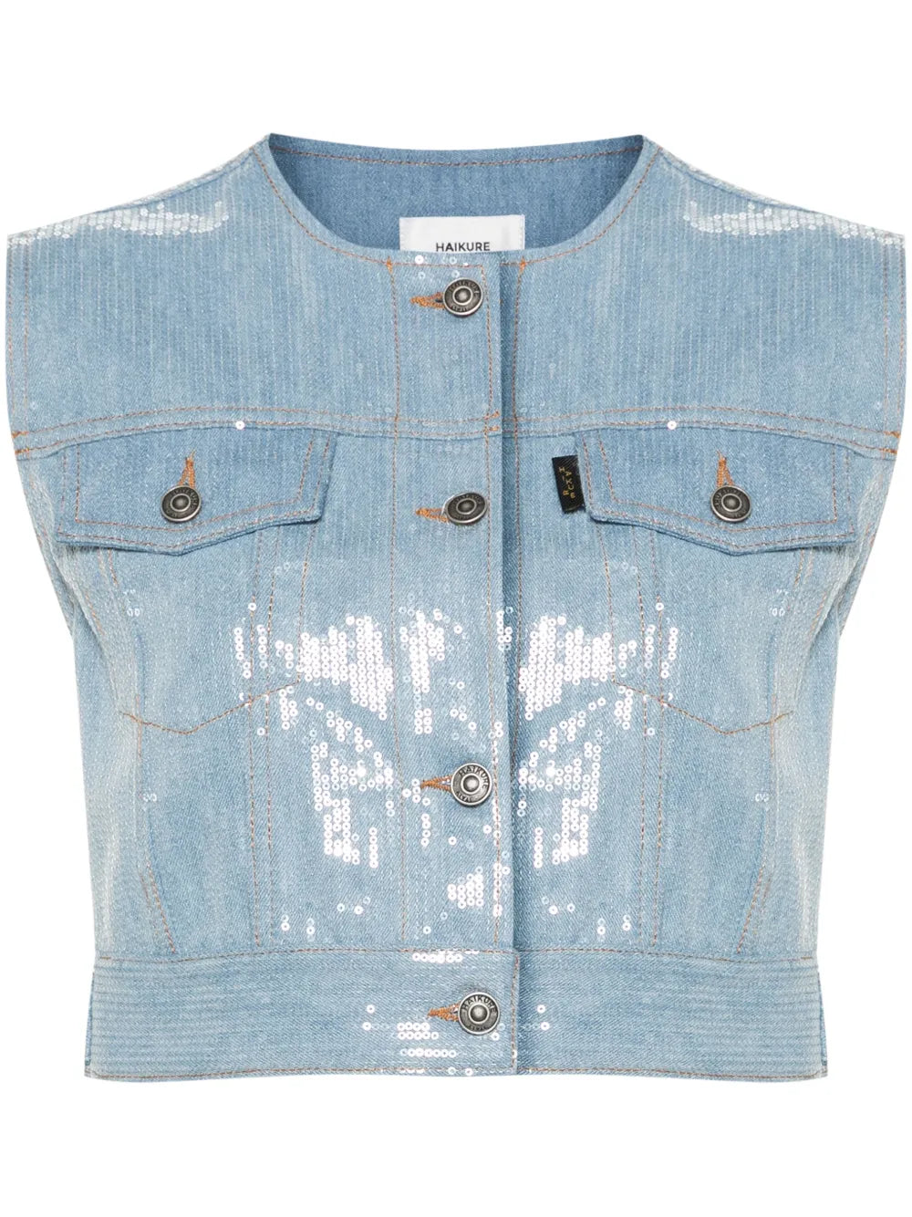 Judy Sequined Denim Gilet