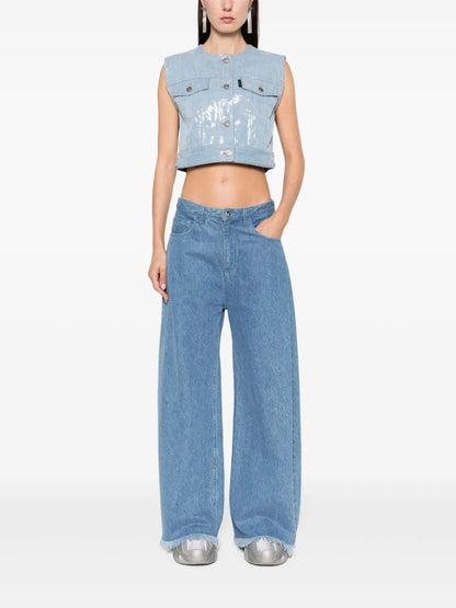 Judy Sequined Denim Gilet