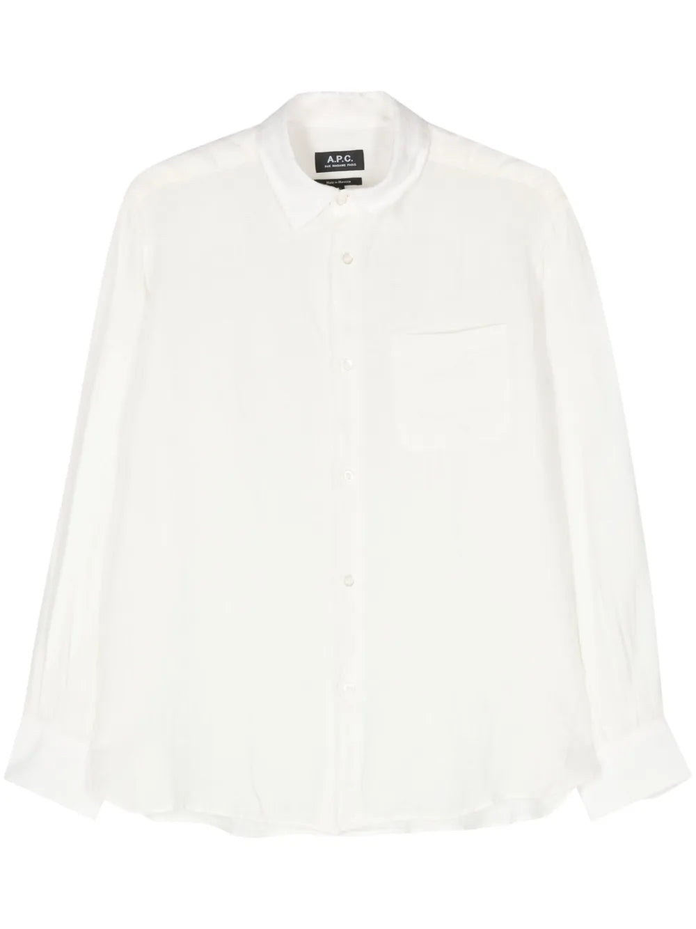 Classic-Collar Linen Shirt