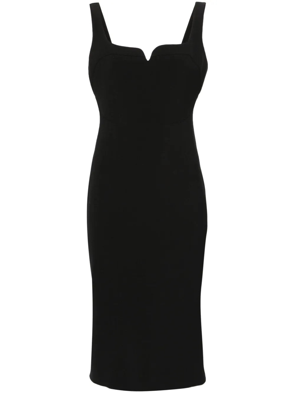 Zip-Up Crepe Midi Dress