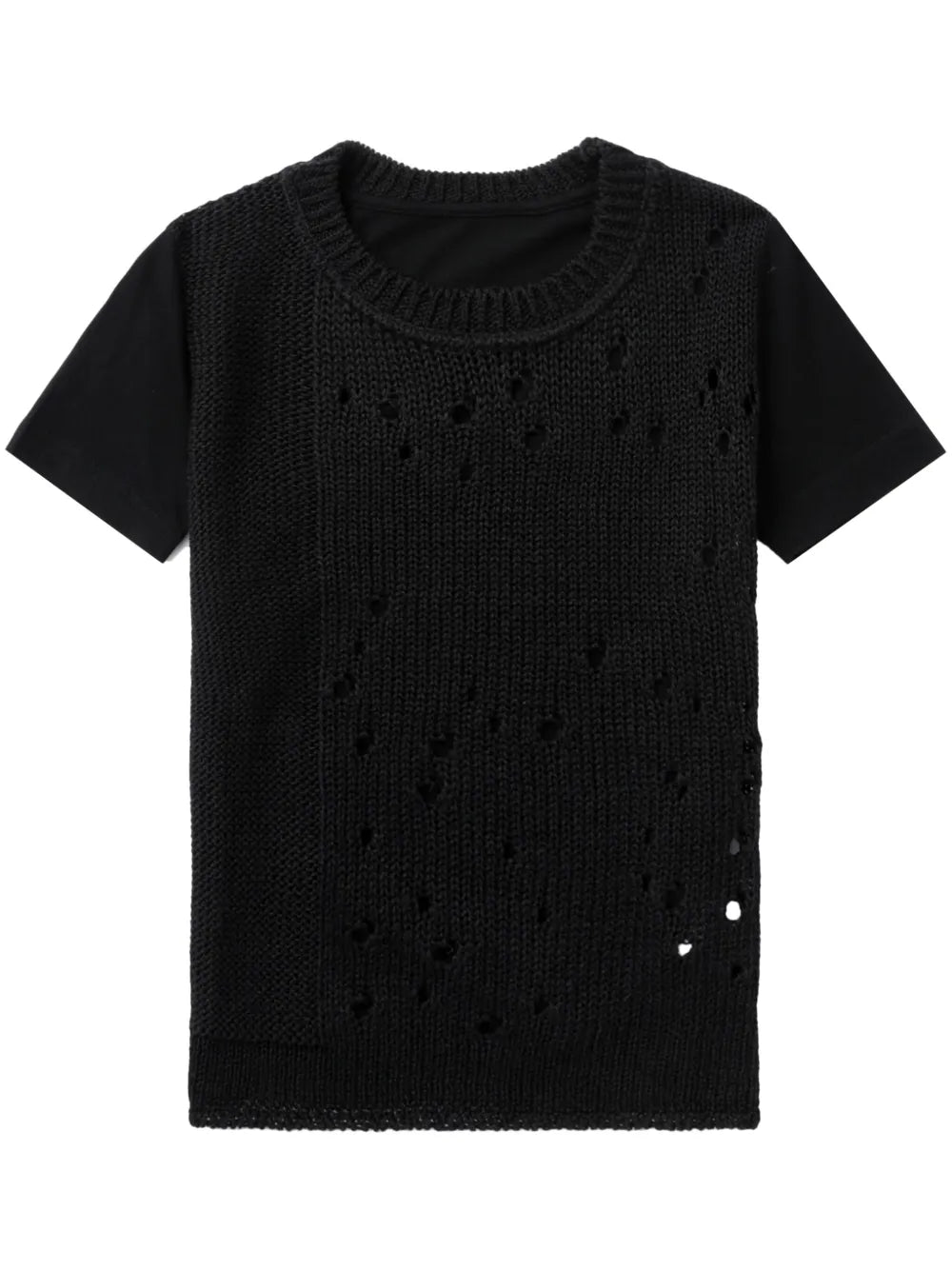 Open-Knit Panelled T-Shirt