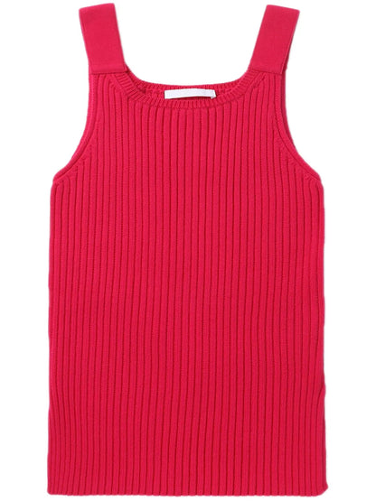 Side-Slit Ribbed-Knit Tank Top