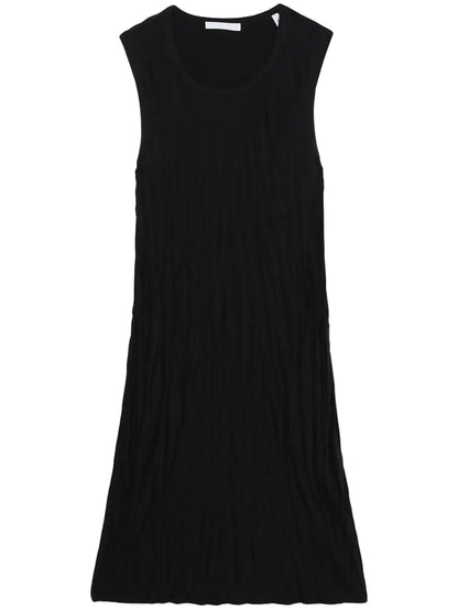 Crinkled-Finish Satin Minidress