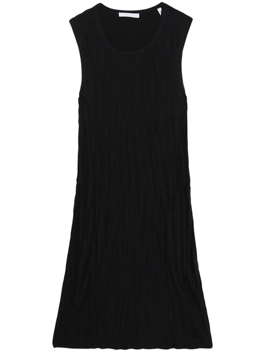 Crinkled-Finish Satin Minidress