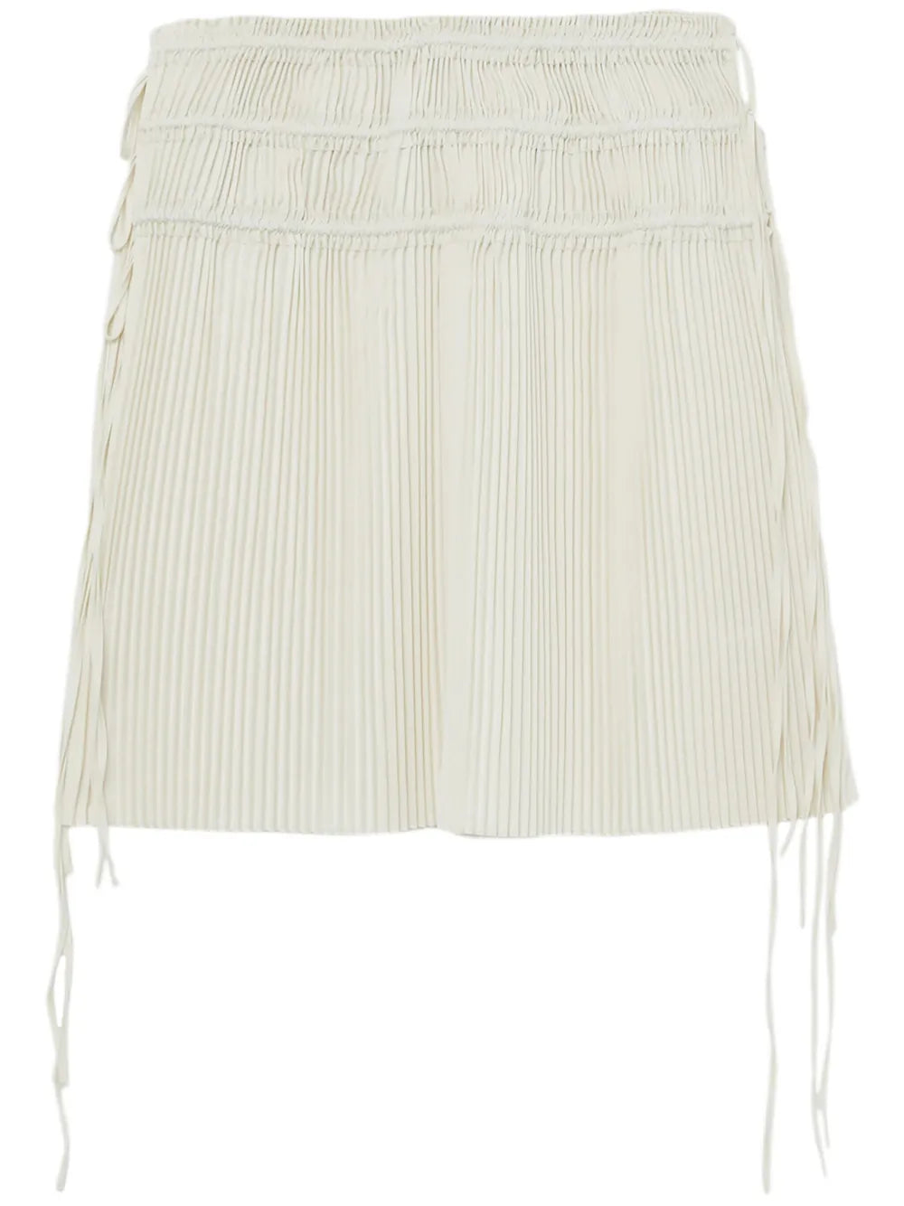 Strap-Detail Pleated Midi Skirt