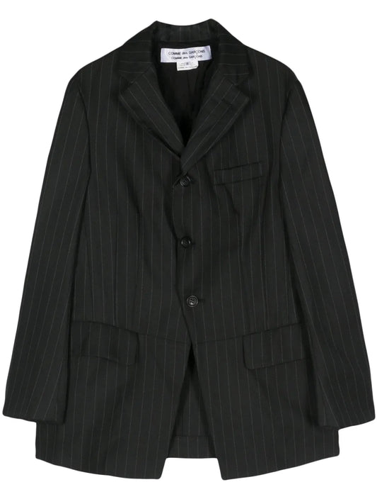 Single-Breasted Pinstripe Blazer
