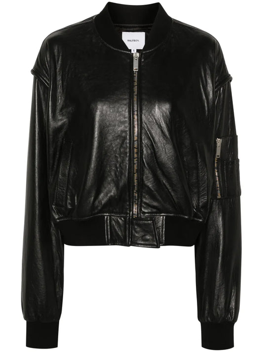 Leather Bomber Jacket