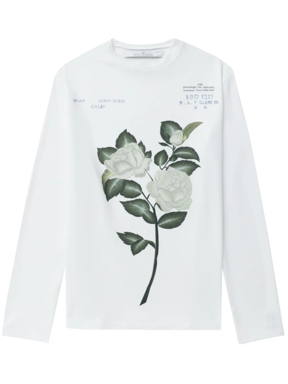 Rose-Print Long-Sleeve Top