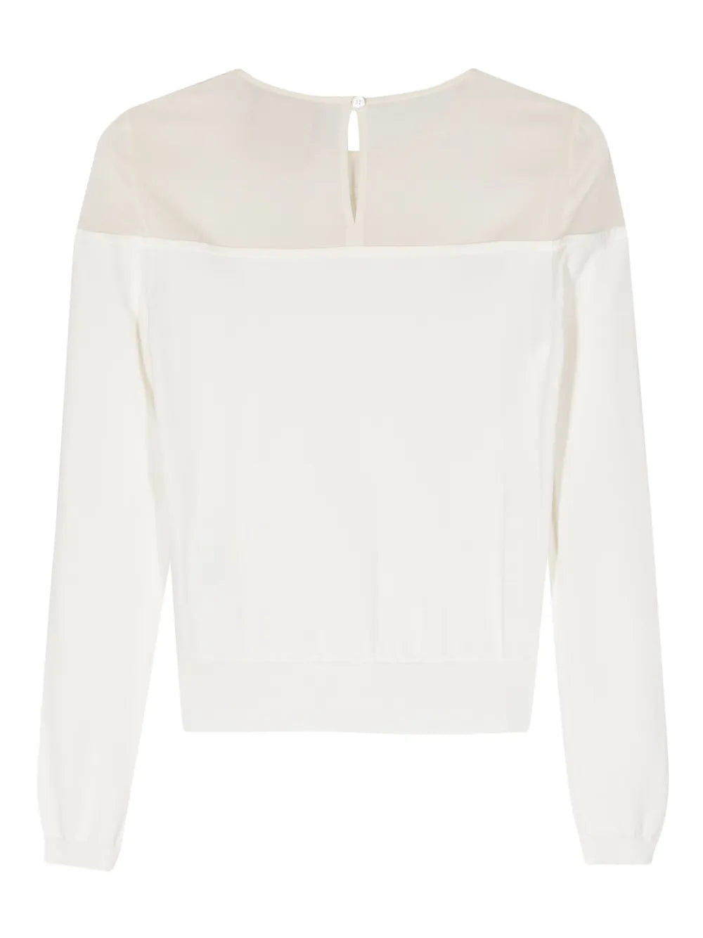 Crepe-Panel Fine-Knit Jumper