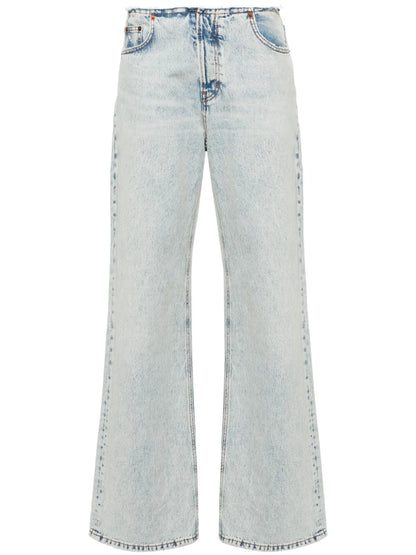 Korea Frayed Straight-Leg Jeans