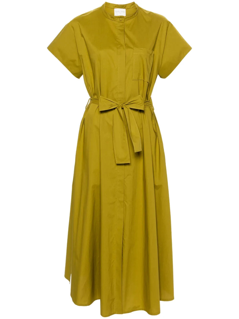 Band-Collar Shirt Maxi Dress