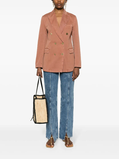 Peak-Lapels Double-Breasted Blazer