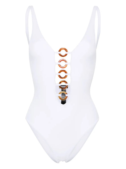 Rings Logo-Engraved Swimsuit
