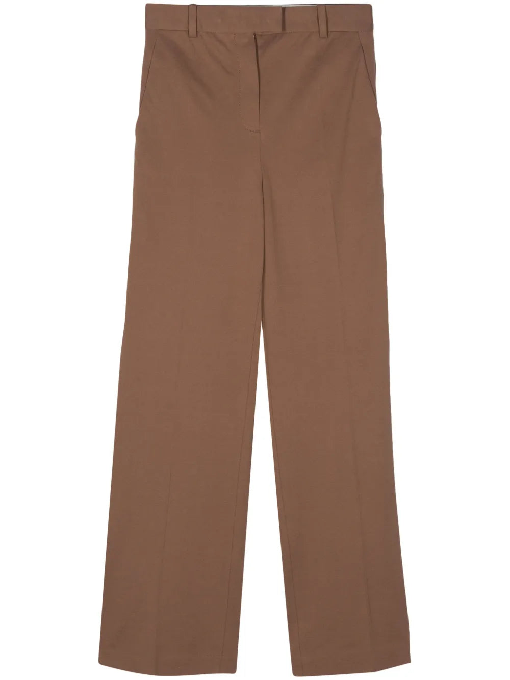 Piqué-Weave Straight Trousers