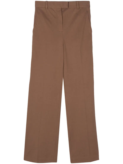 Piqué-Weave Straight Trousers