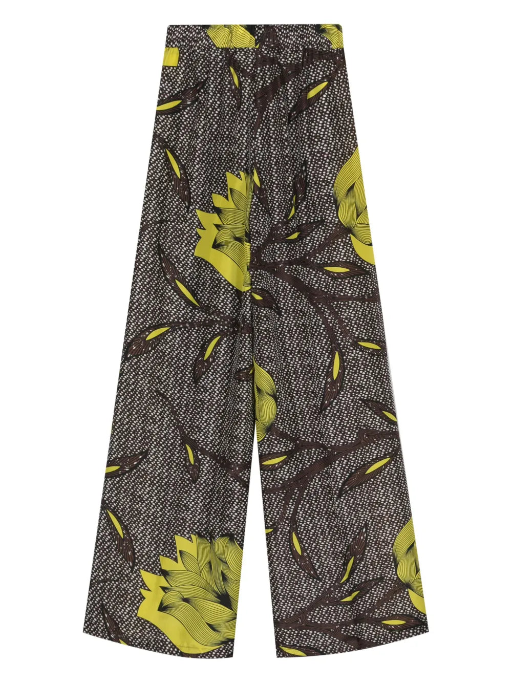 Floral-Print Silk Trousers